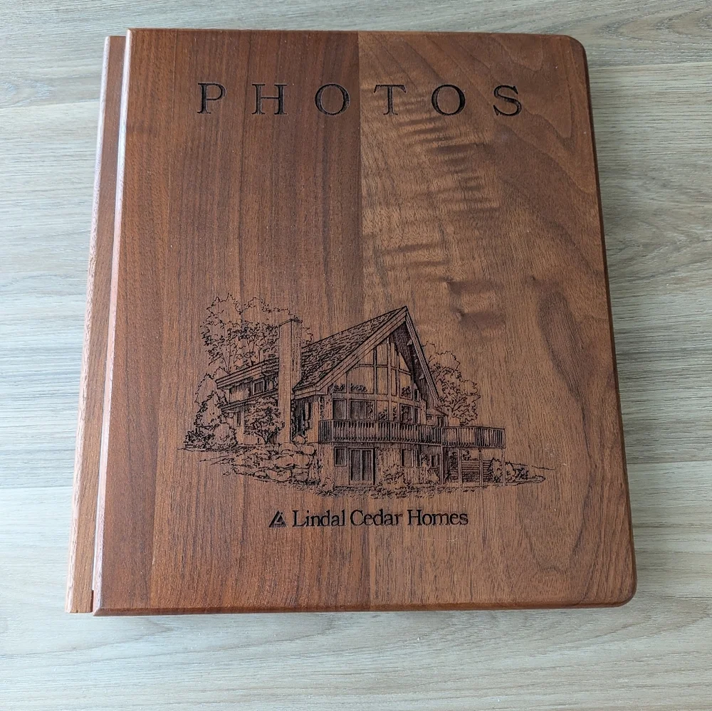 Solid Wood photo album Binder, Laser Engraved